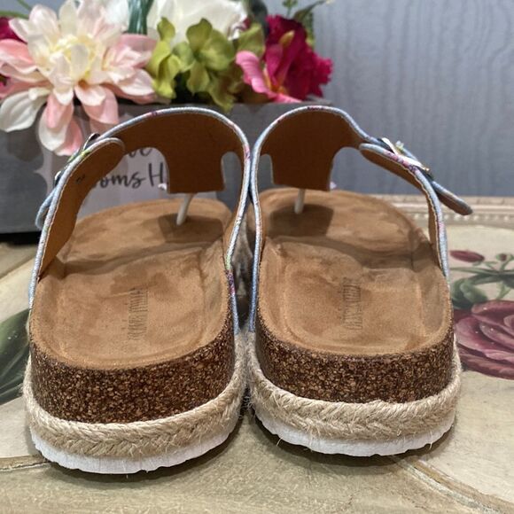 Olivia Miller T-Strap Floral Slide Sandals Sz 8 - Picture 7 of 16